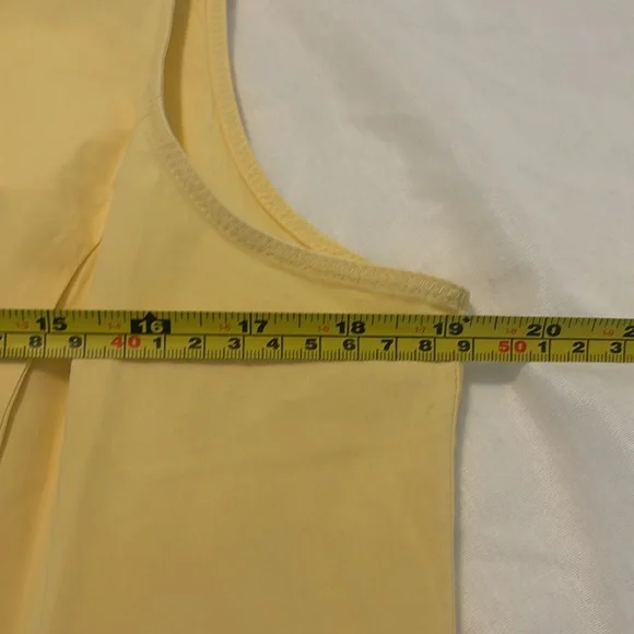 VTG Tommy Hilfiger Y2K butter Yellow Sleeveless Button Down Shirt SZ 14 preppy - Picture 6 of 12